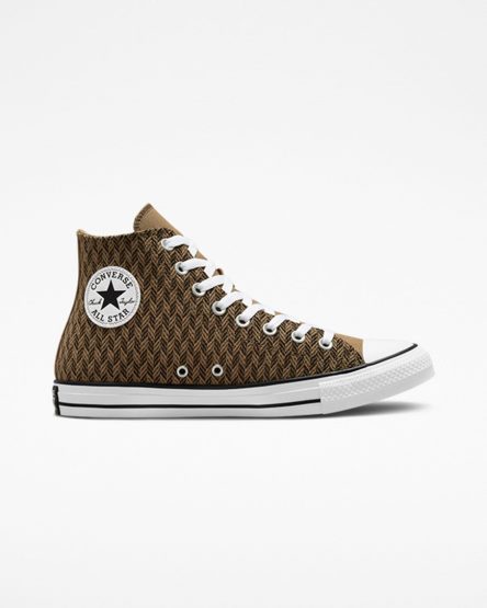 Women's Converse Chuck Taylor All Star Herringbone High Top Shoes Brown / White | AU 894C6J